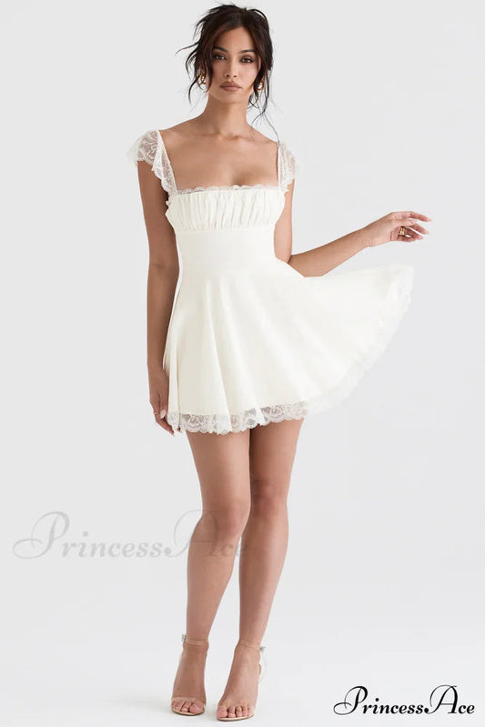 Kaia Ivory Stylish A-line Mini Dress