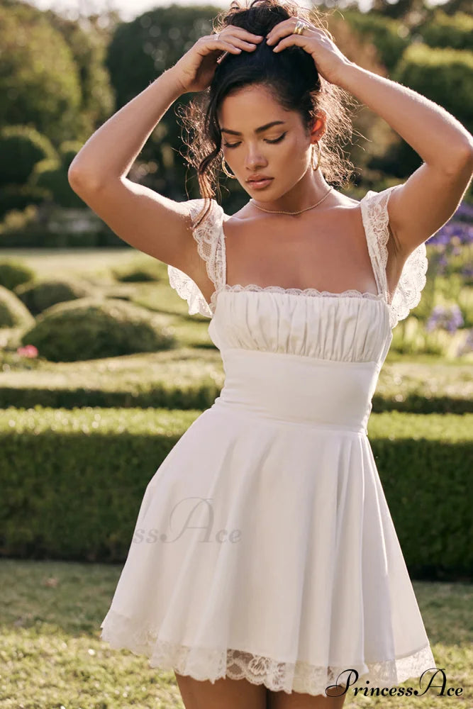 Kaia Ivory Stylish A-line Mini Dress