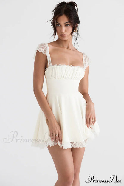 Kaia Ivory Stylish A-line Mini Dress