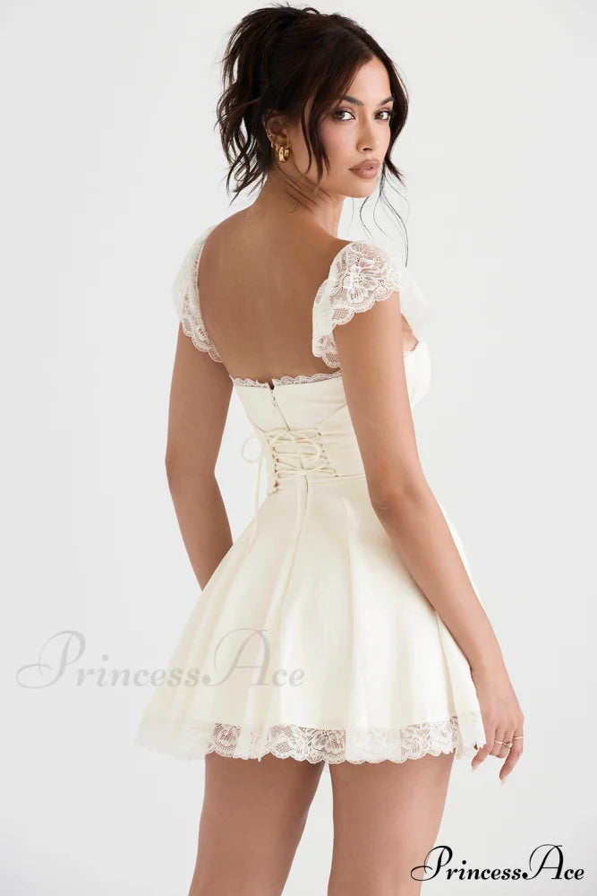 Kaia Ivory Stylish A-line Mini Dress