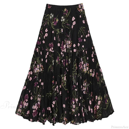 Kawaii Maxi Skirt Summer Retro Romantic