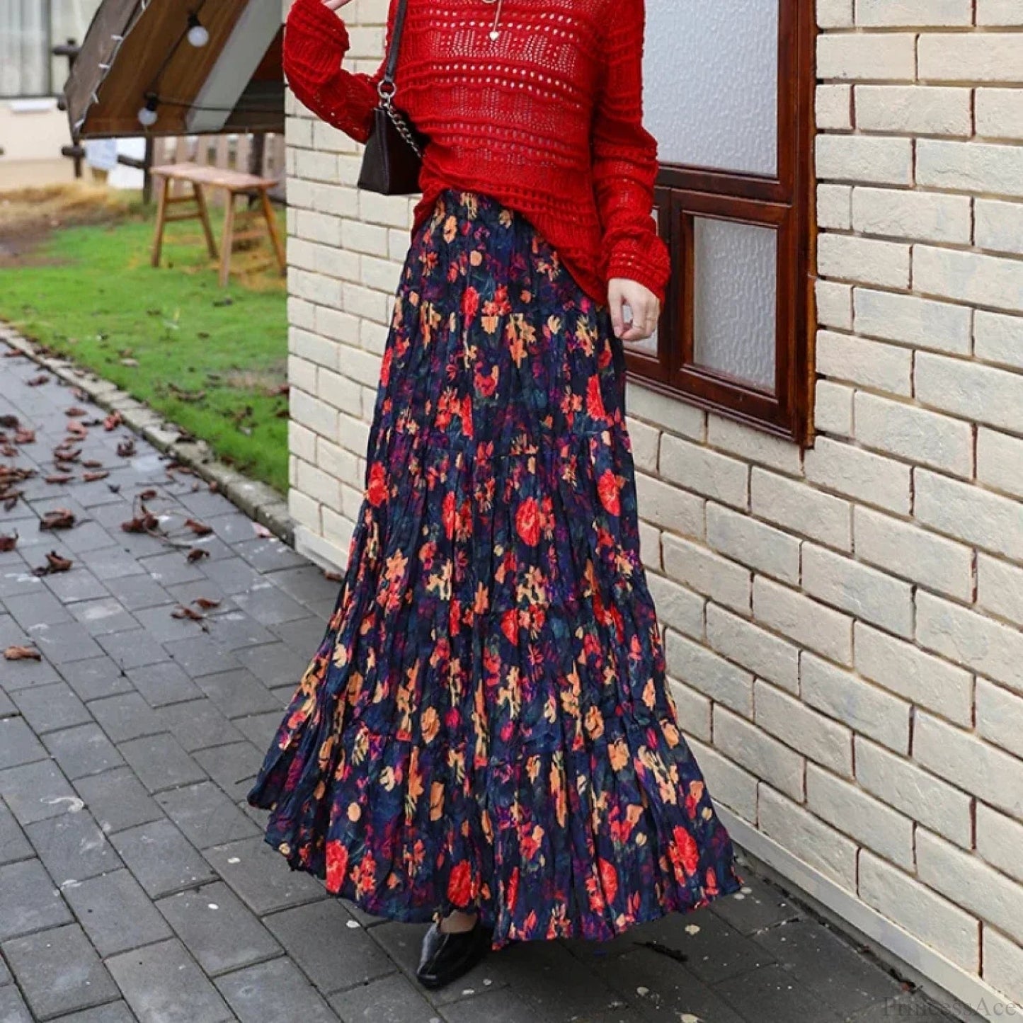 Kawaii Maxi Skirt Summer Retro Romantic