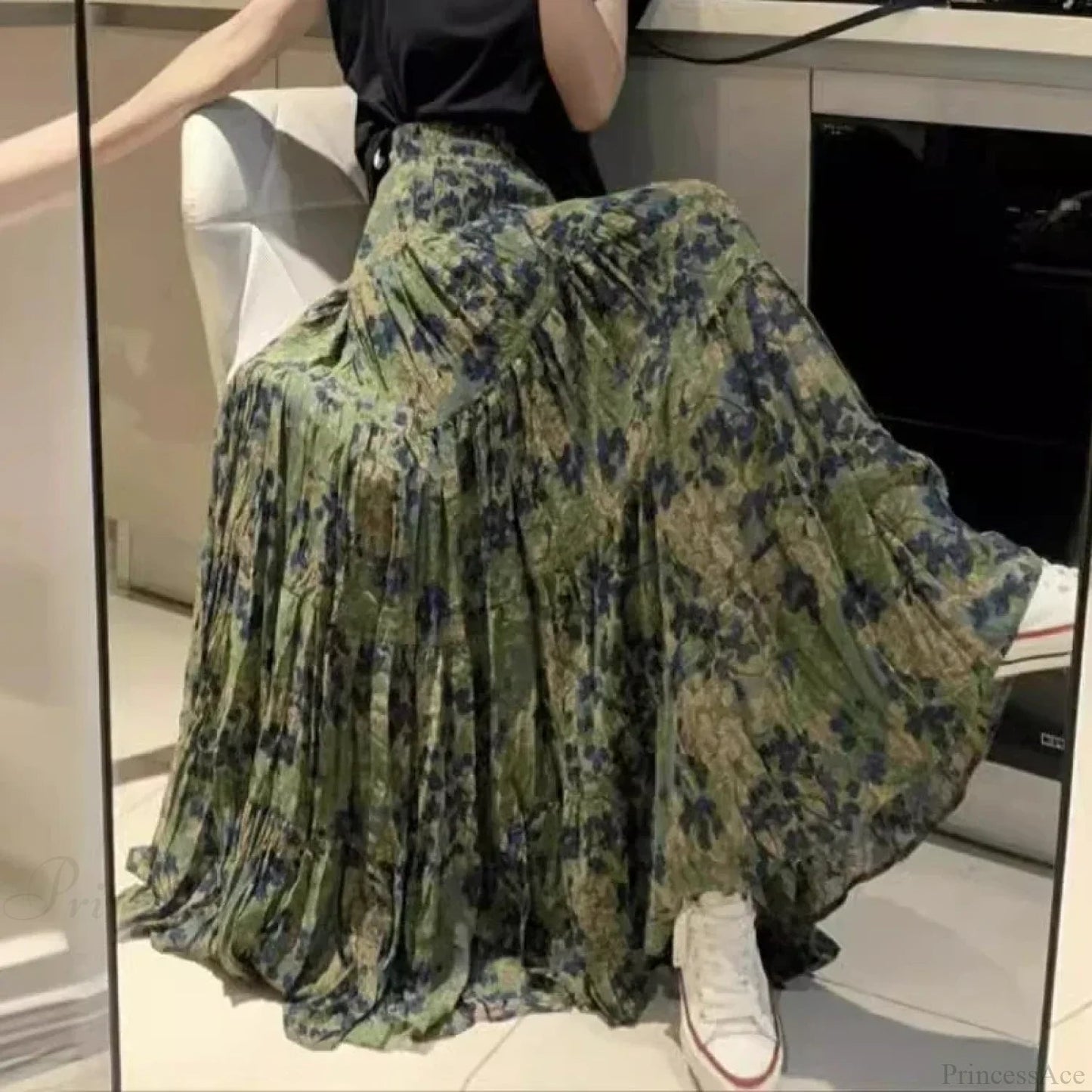 Kawaii Maxi Skirt Summer Retro Romantic