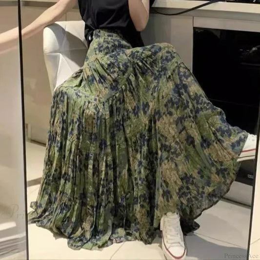Kawaii Maxi Skirt Summer Retro Romantic