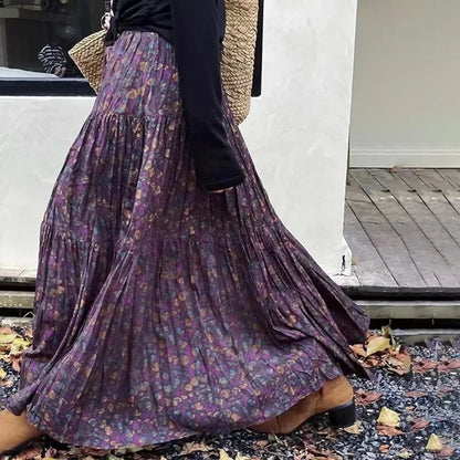 Kawaii Maxi Skirt Summer Retro Romantic