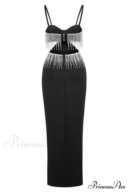 Keturah Crystal Stylish Embellished Midi Dress