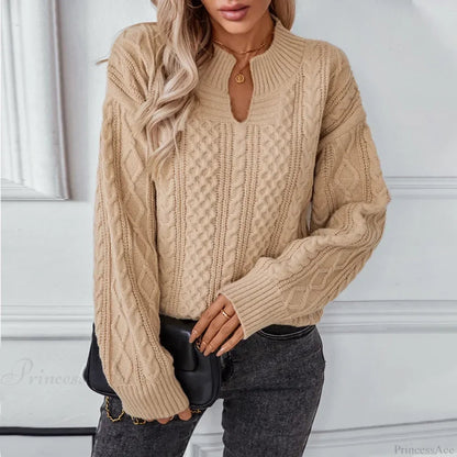 Khaki Cardigan Sweater