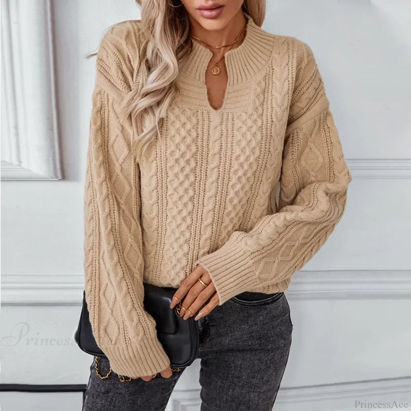 Khaki Cardigan Sweater