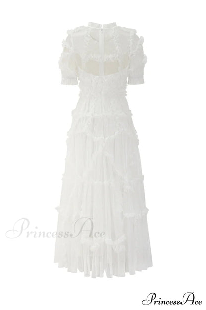 Kinley Ruched Ruffle Charming Hem Maxi Dress