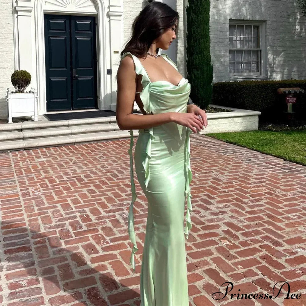 Knit Cut Out Backless Party Club Robes Maxi Dress