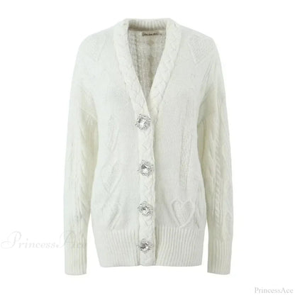 Knit Diamond Pink Cardigan