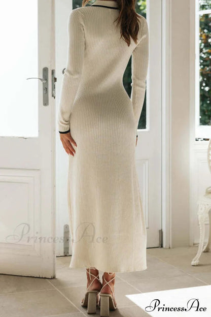 Knit Dress With Lapel