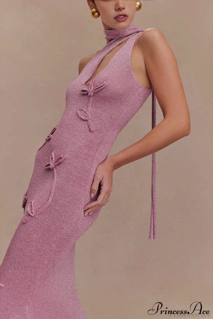 Knit Ruffle Maxi Dress