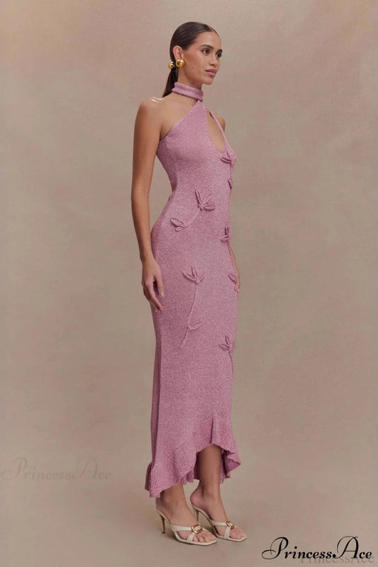 Knit Ruffle Maxi Dress