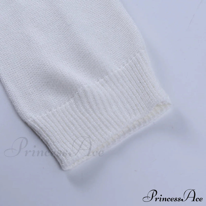 Knit Sweater Stylish Cropped Sleeve