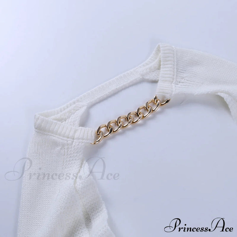 Knit Sweater Stylish Cropped Sleeve
