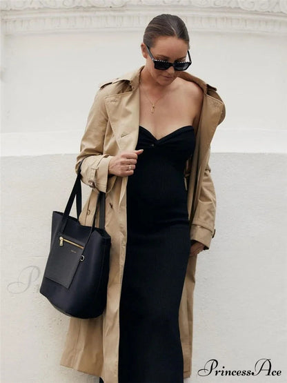 Knit Twisted Stylish Tube Midi Dress