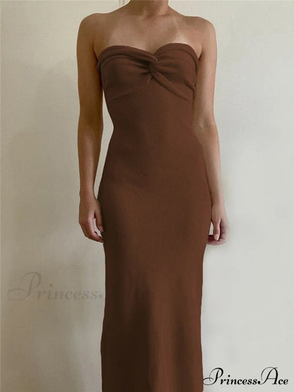 Knit Twisted Stylish Tube Midi Dress