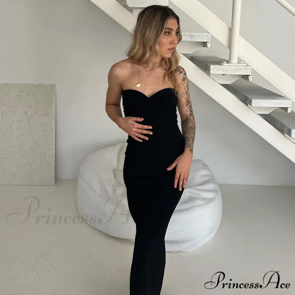 Knit Twisted Stylish Tube Midi Dress