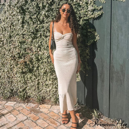 Knit Twisted Stylish Tube Midi Dress