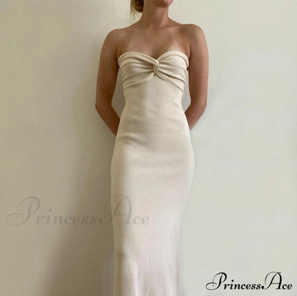 Knit Twisted Stylish Tube Midi Dress