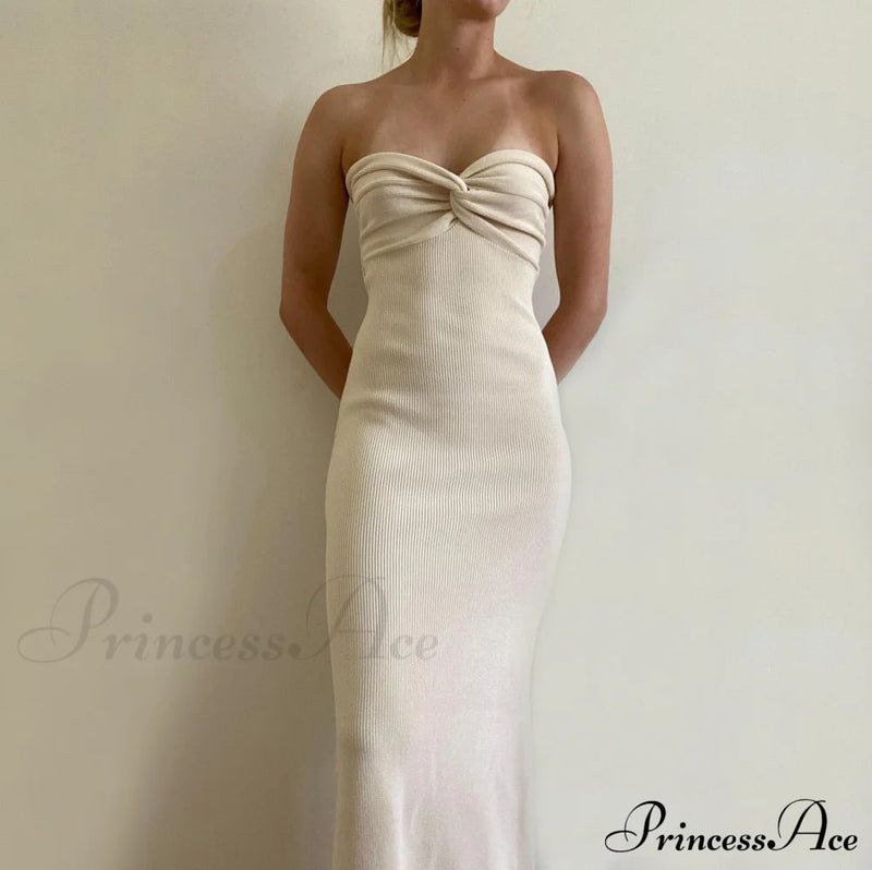 Knit Twisted Stylish Tube Midi Dress