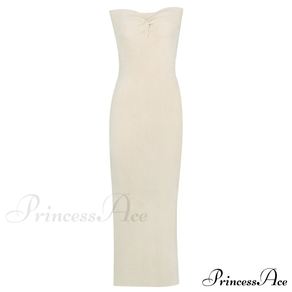 Knit Twisted Stylish Tube Midi Dress
