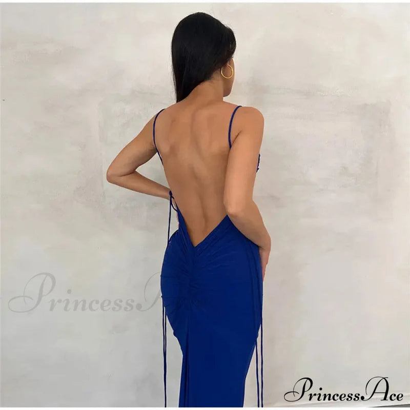 Knitted Open Back Maxi Dress