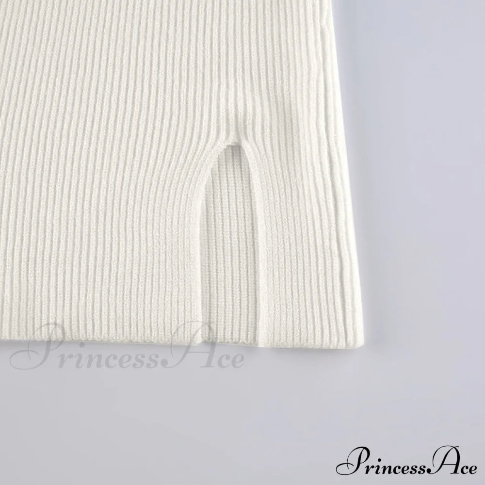 Knitted Sleeves Gown and Long Sweater Shoulder Off With Design