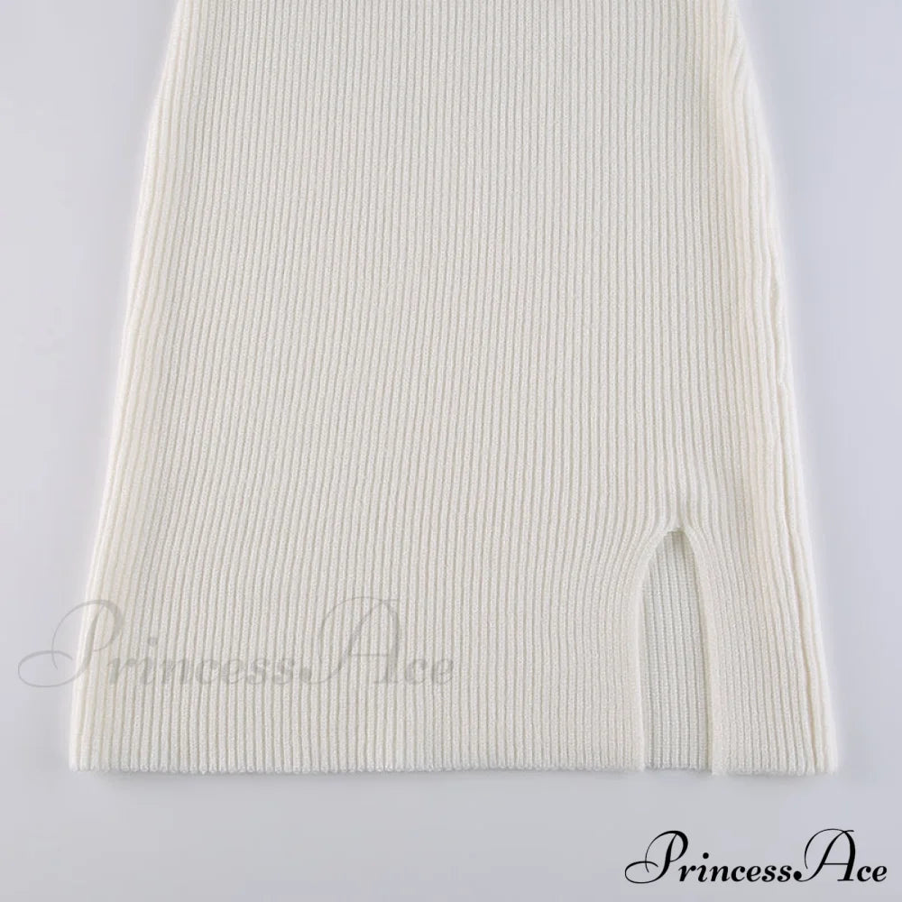 Knitted Sleeves Gown and Long Sweater Shoulder Off With Design