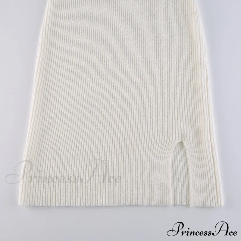 Knitted Sleeves Gown and Long Sweater Shoulder Off With Design