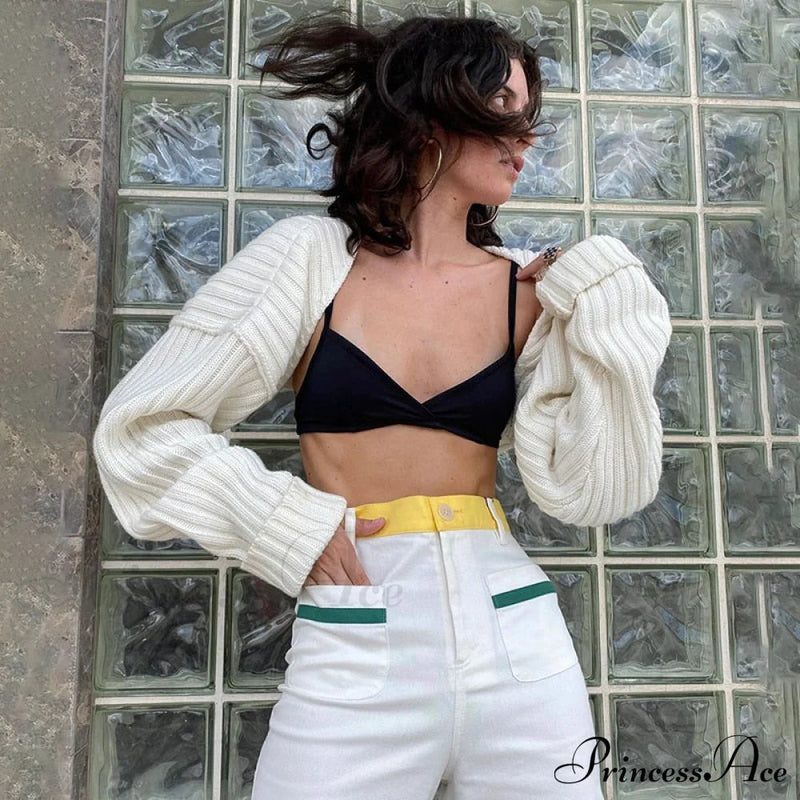 Knitted Ultra Short Sweater Cardigan Coat