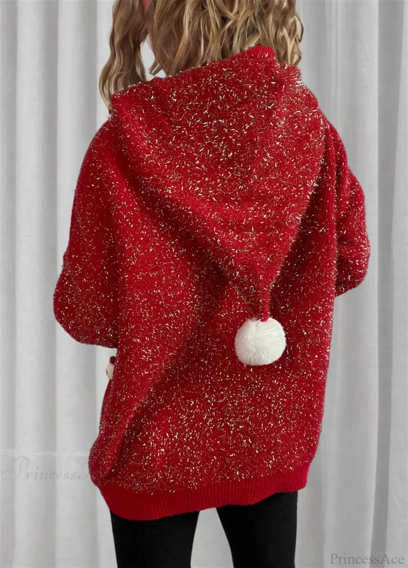Korea Style Christmas Tree Hooded Loose Ugly Knitwear Christmas Sweater