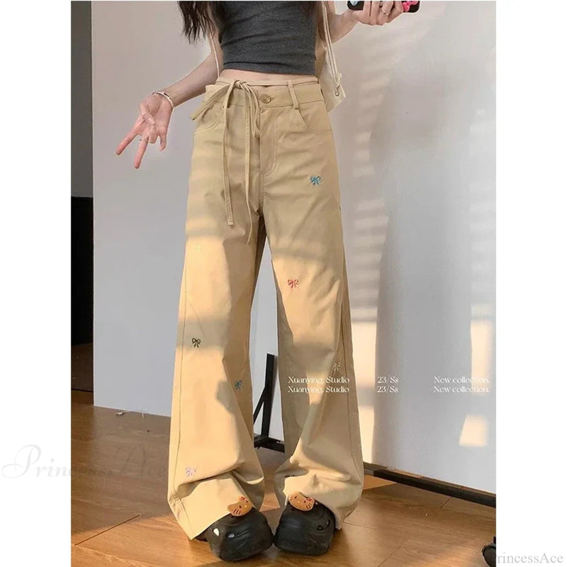 Korean Butterfly Embroidered Pants