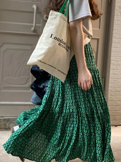 Korean Style Classic Maxi Skirt Loose A-line
