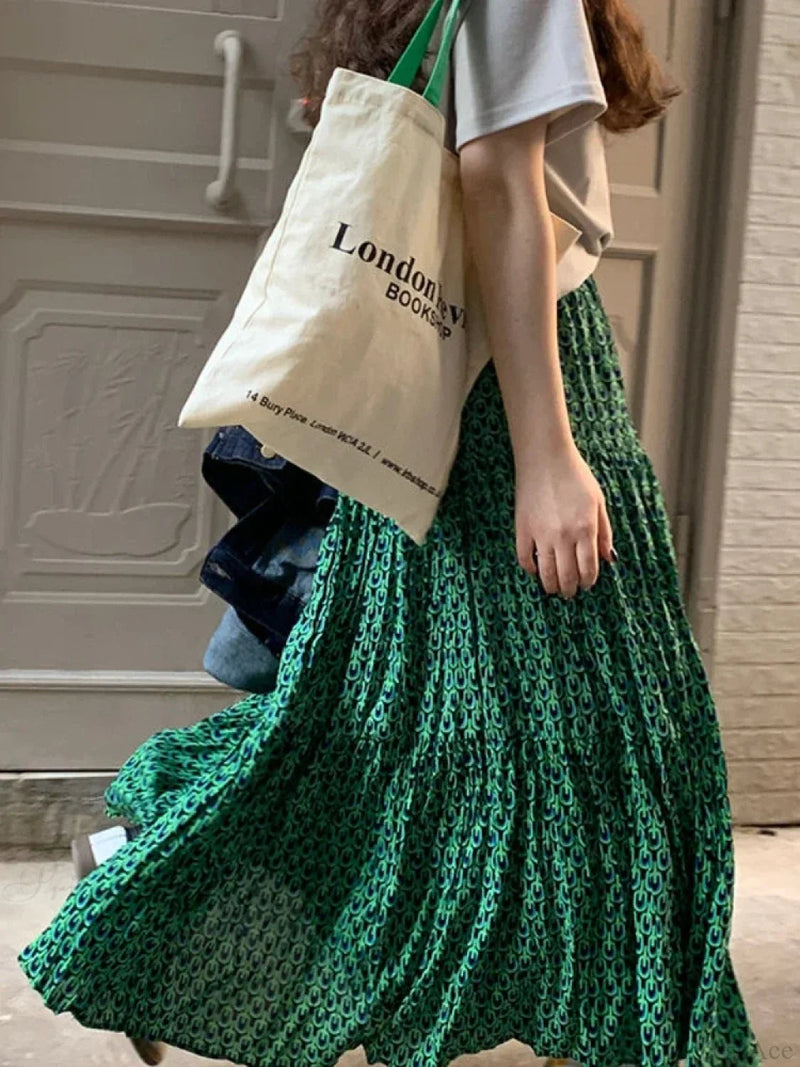 Korean Style Classic Maxi Skirt Loose A-line