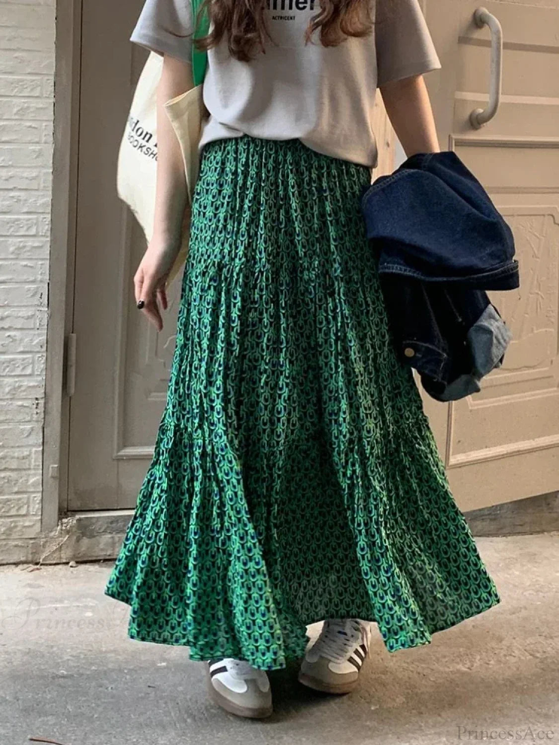 Korean Style Classic Maxi Skirt Loose A-line