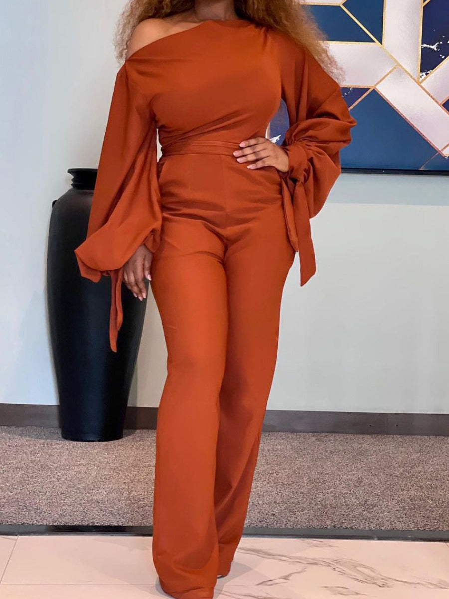 One Shoulder Bandage Design Wide Leg Jumpsuit Bo5047