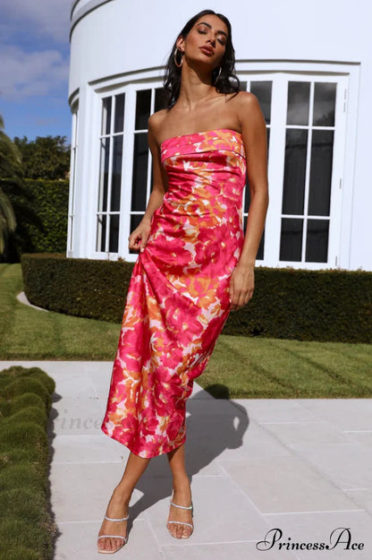 Kyra Satin Stylish Midi Dress