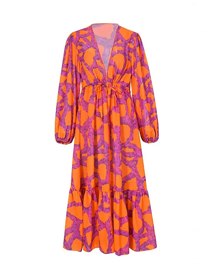 Starfish Printed Cutout One Piece Swimsuit and Cardigan