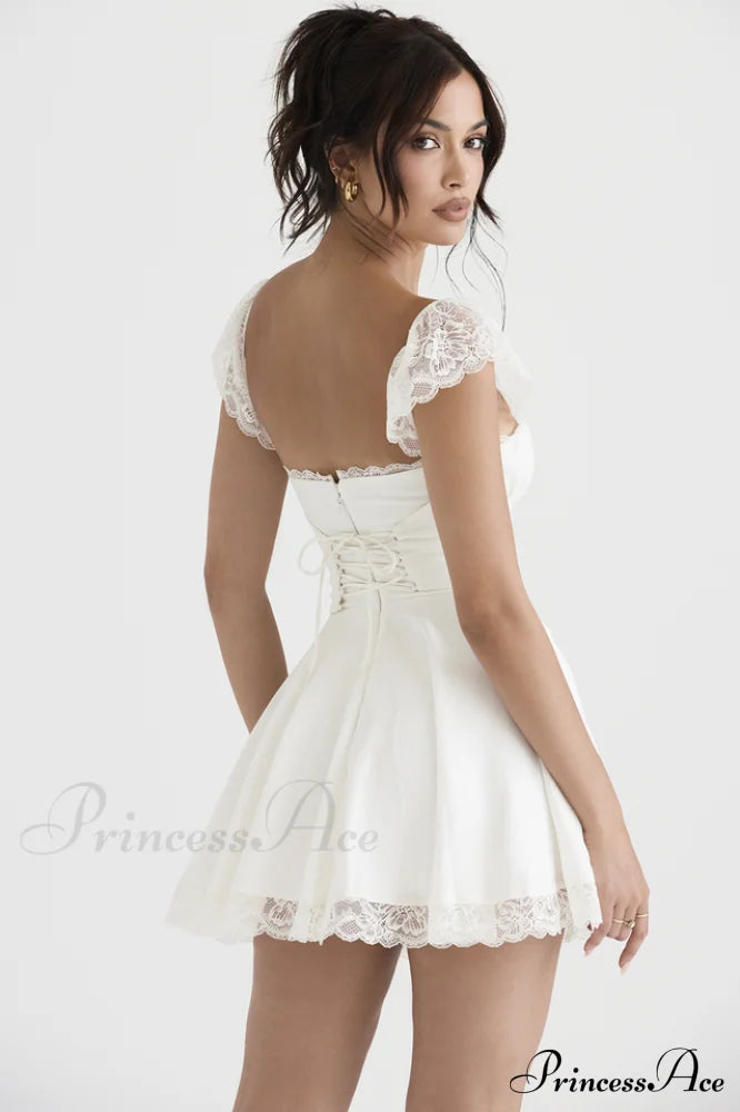 Lace A-line Stylish Mini Dress
