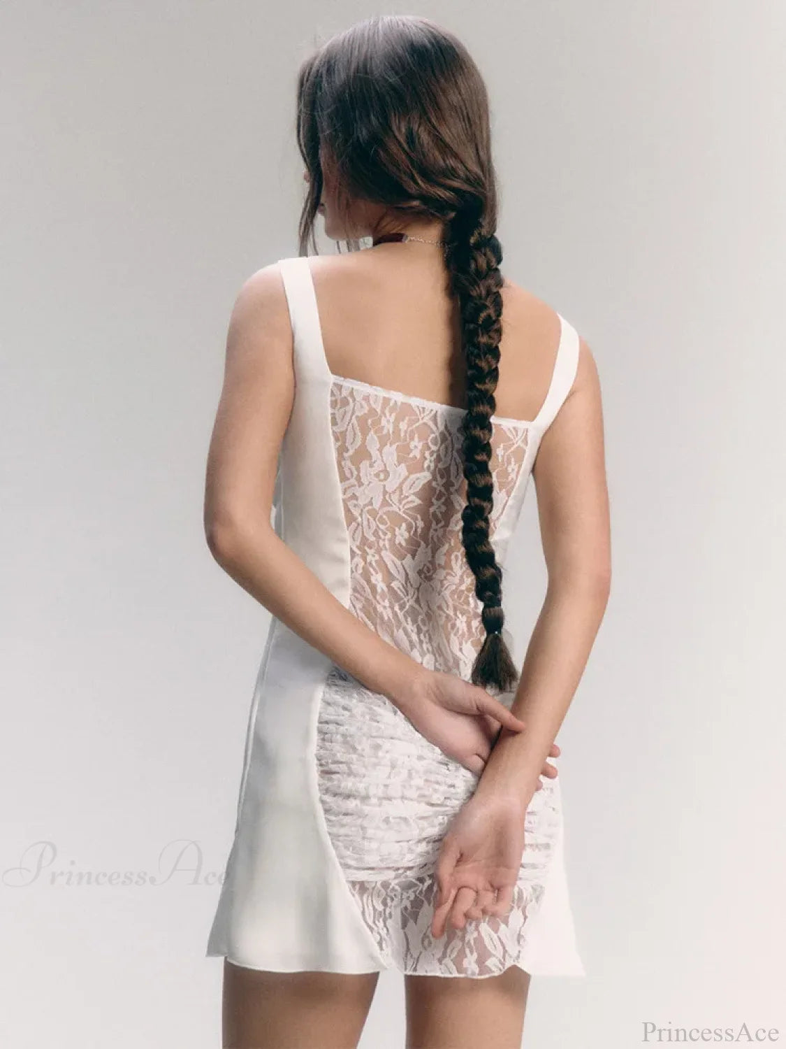 Lace Camisole Double-layer Mini Dress