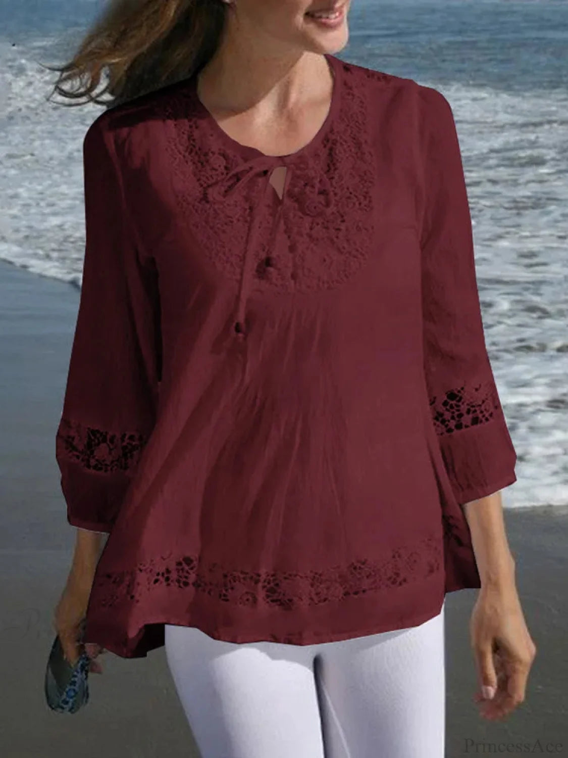 Lace Crochet Patchwork Blouse