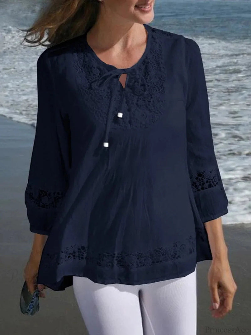 Lace Crochet Patchwork Blouse