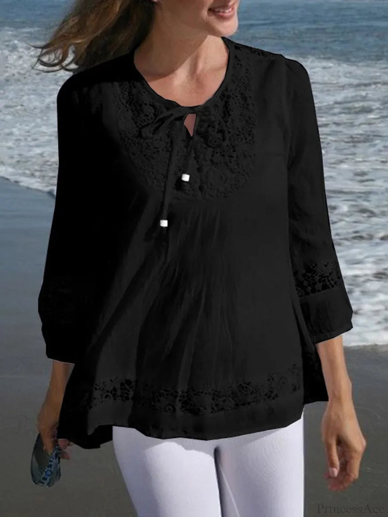 Lace Crochet Patchwork Blouse