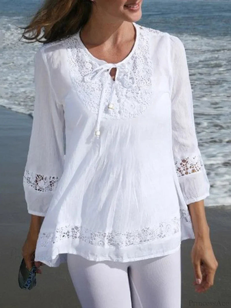 Lace Crochet Patchwork Blouse