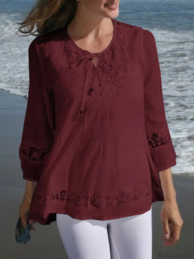 Lace Crochet Patchwork Blouse