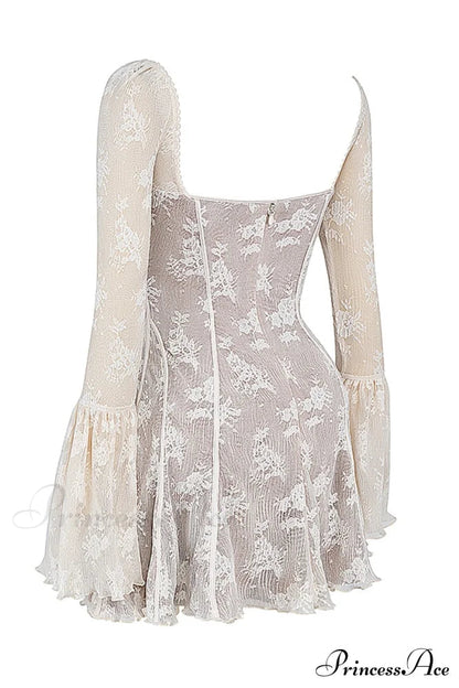 Lace Serenade Flare Charming Sleeve Mini Dress