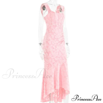 Lace Textured Strap Charming Wrap Midi Dress