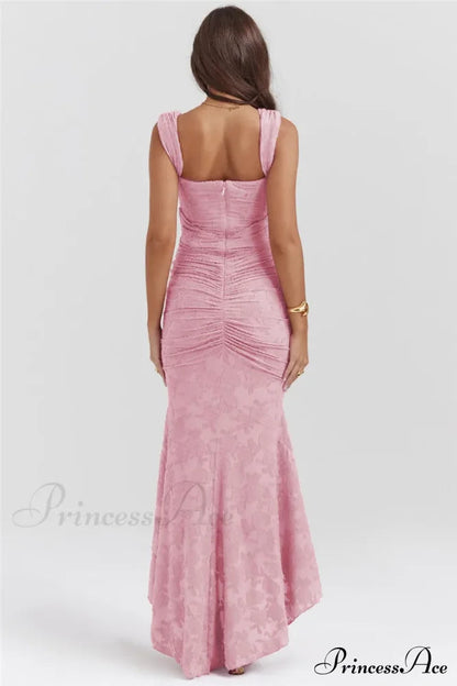 Lace Textured Strap Charming Wrap Midi Dress